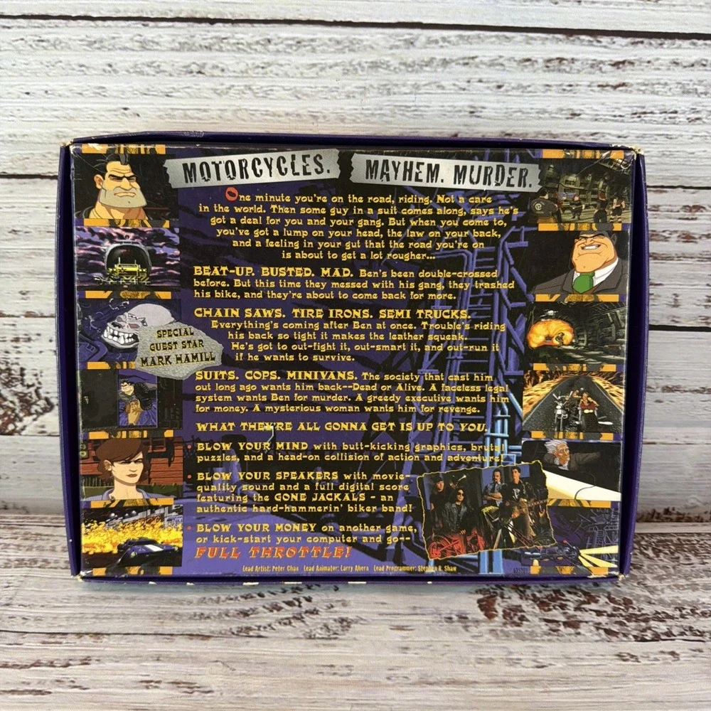 Full Throttle (PC, 1995) - LucasArts - Rare Complete (CIB) Big Box - VERY GOOD!